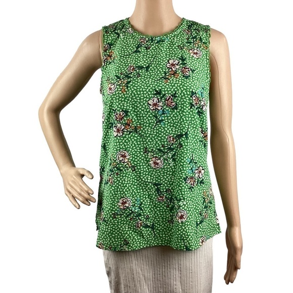 Daniel Rainn Top Size XS Green Floral Sleeveless - Picture 1 of 7